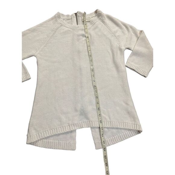 Zara Knit white sweater with zip up back sz medium - Picture 6 of 7